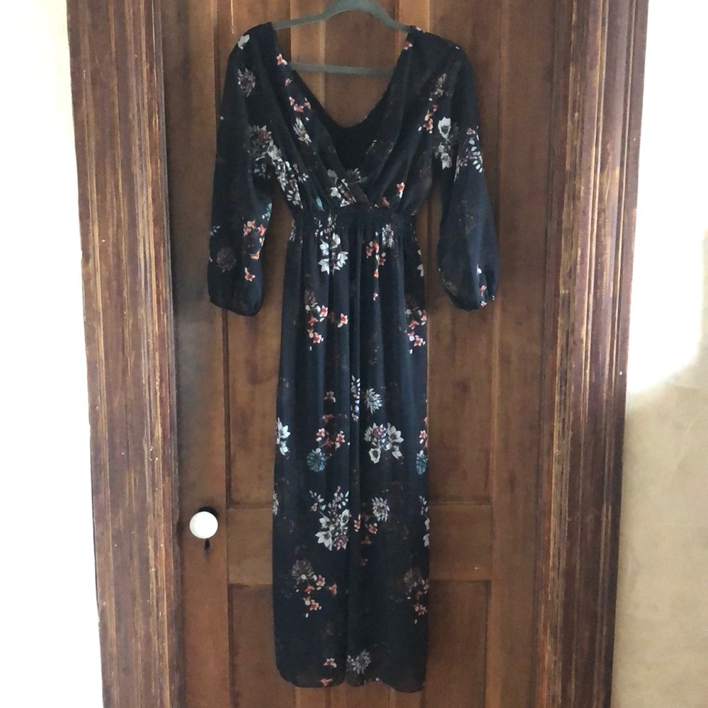 Black floral maxi sundress
